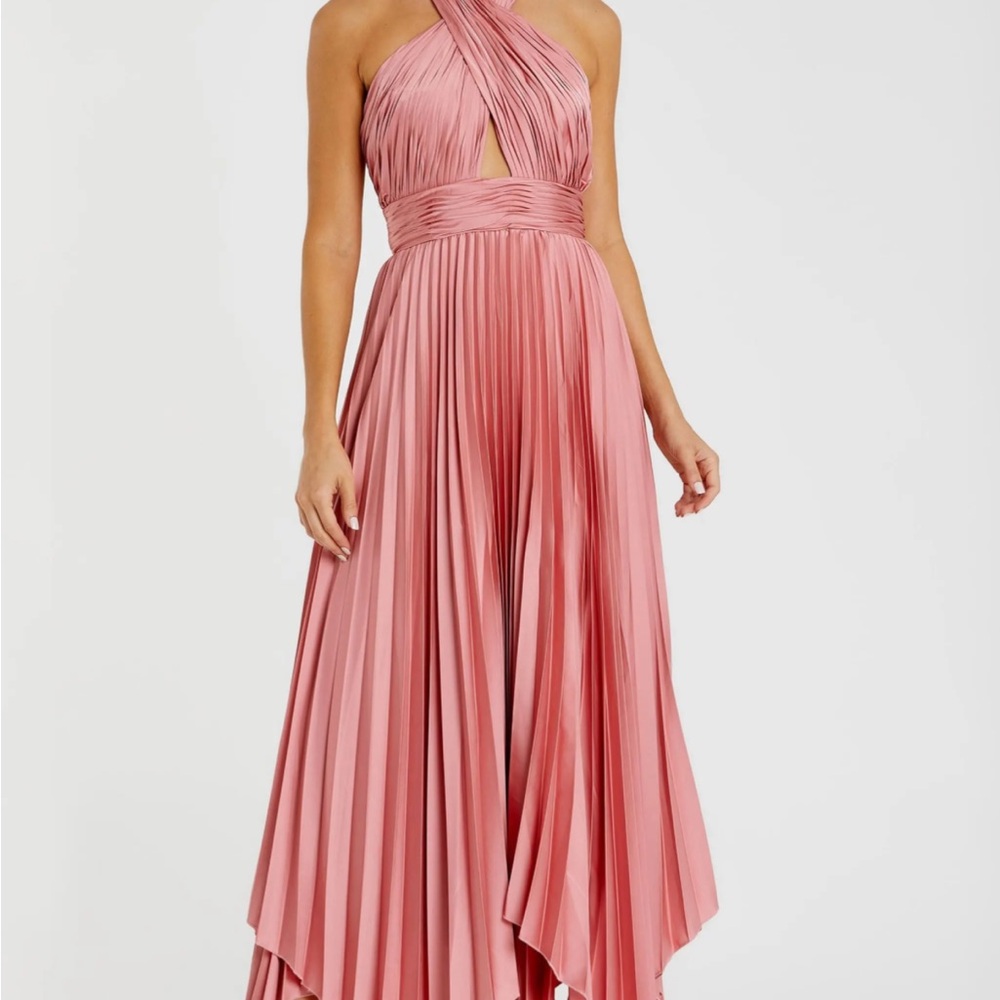 Ieena for MacDuggal 11302 Elegant Raspberry Halter Dress 10